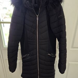 DKNY Women's Black Puffer Coat